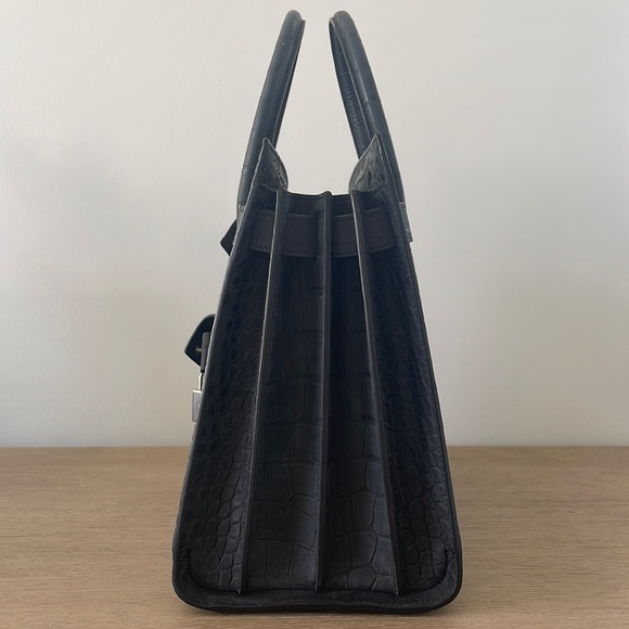 Saint Laurent Sac De Jour Tote in Matte Crocodile-Embossed Leather - Picture 10 of 17